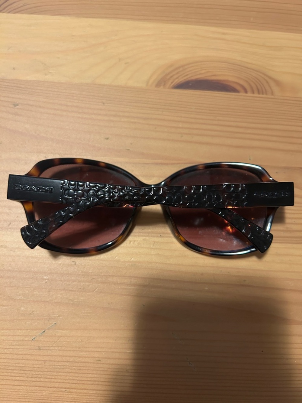 Coach Black Tortoiseshell-Accent Women's Sunglasses - Picture 2 of 4